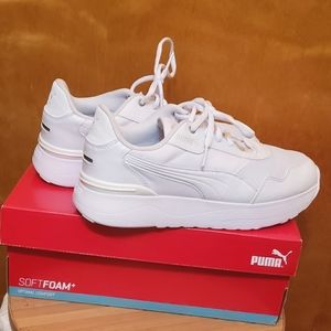 All White Puma Softfoam+ Sneakers